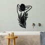 Wallity Flower Woman Escultura de pared de metal negra